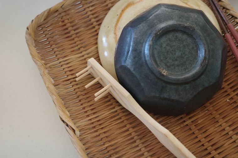 竹製のうどんすくい