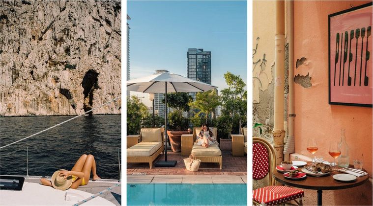 海外の写真を3枚コラージュしたもの