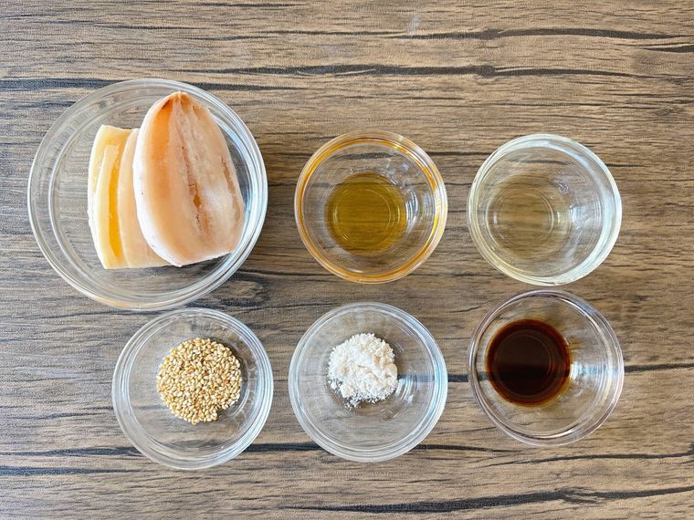 冷凍れんこんのきんぴらの材料