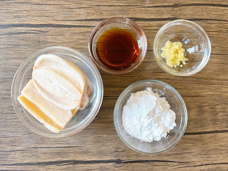 冷凍れんこんの唐揚げの材料