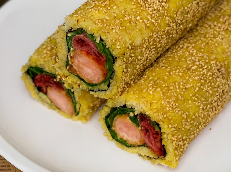 具材たっぷり贅沢海老カツビーフロール