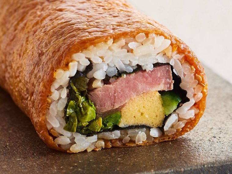 ローストビーフと菜の花のいなり恵方巻き