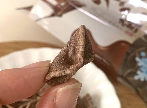 ちょこ煎を指でつまんだ様子
