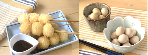 業務スーパーの缶詰うずら卵水煮を使った串揚げとめんつゆ漬け2種類