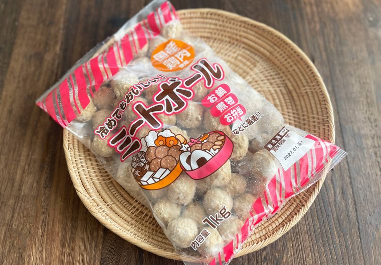 業務スーパーミートボールのパッケージ