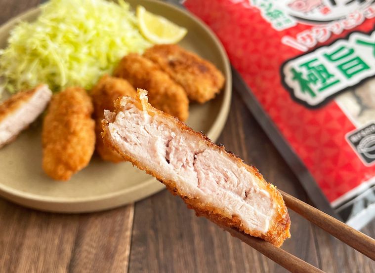 肉厚極旨とんかつをアップにした様子