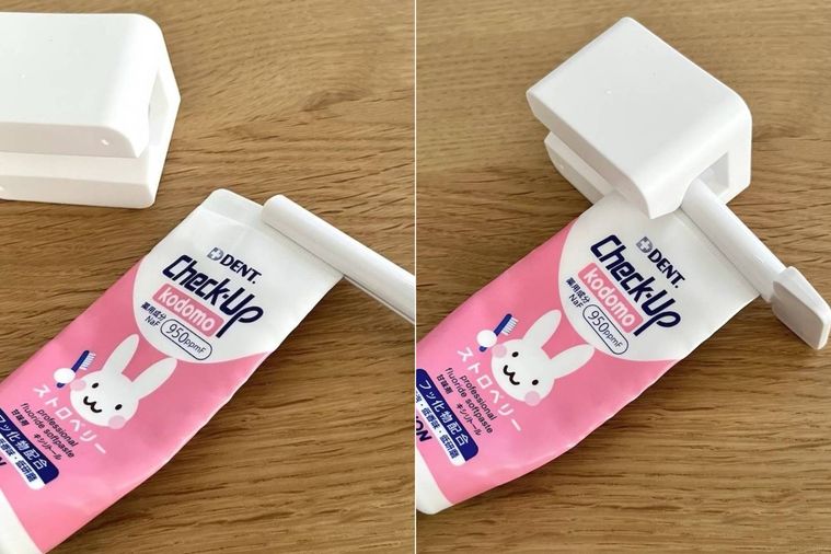 チューブ絞り取り付け工程のコラージュ