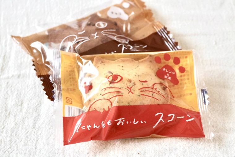 にゃんともおいしいスコーン オレンジと紅茶とチョコのパッケージ