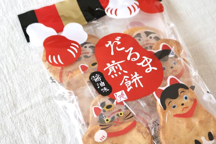だるま煎餅 醤油味のパッケージ