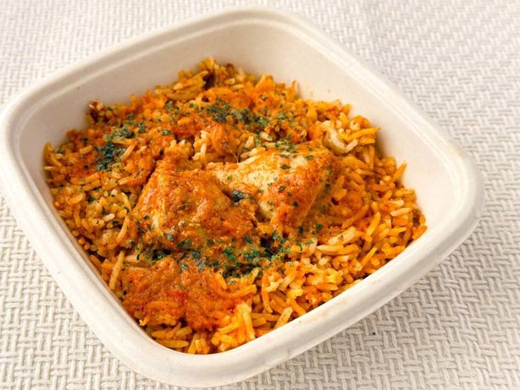 レンジで温めたあとの無印良品チキンビリヤニの様子