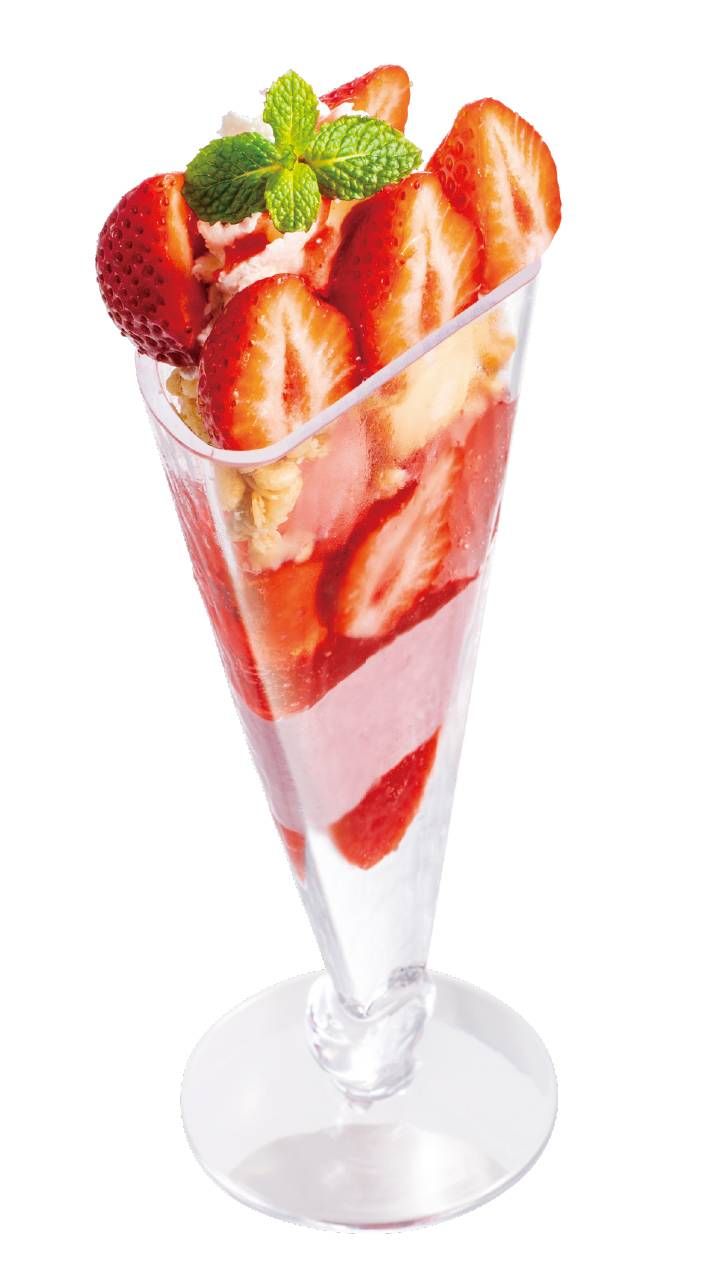 まっぷたつパフェの斜め横から見た図