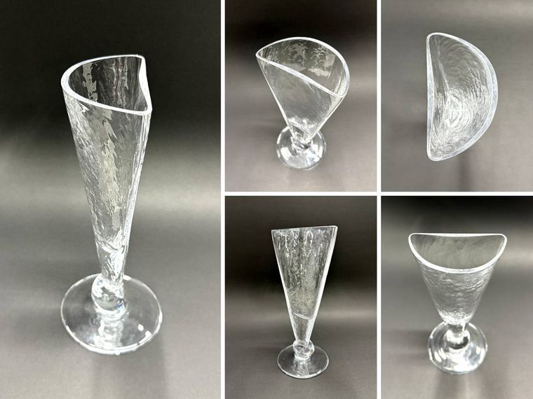 まっぷたつグラスの製造過程と完成図