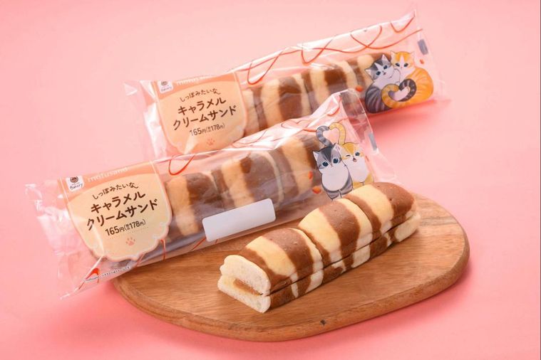 猫のしっぽをイメージしたクリームサンドパン