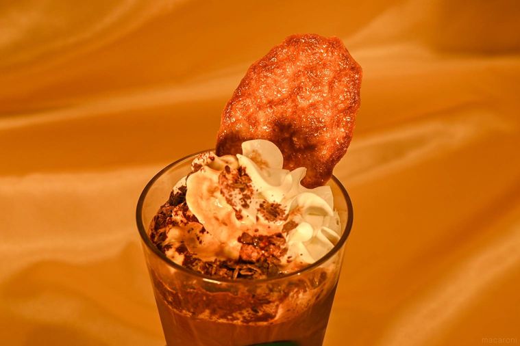 ドリンクのトッピングのアップ