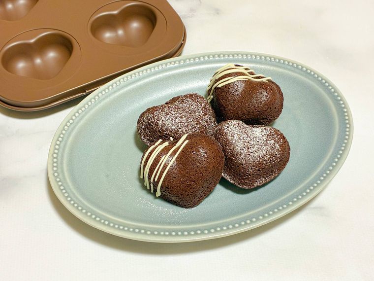 ハート焼き型で焼いたガトーショコラ