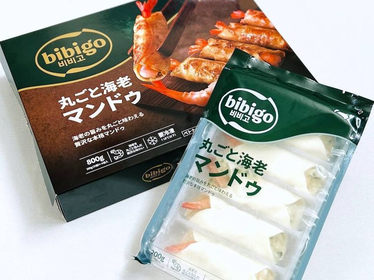 丸ごと海老マンドゥのパッケージと中身