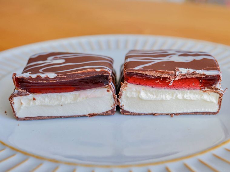 韓国発スイーツチョコゼリーマロの断面