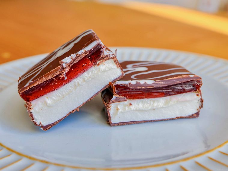 韓国発スイーツチョコゼリーマロの断面