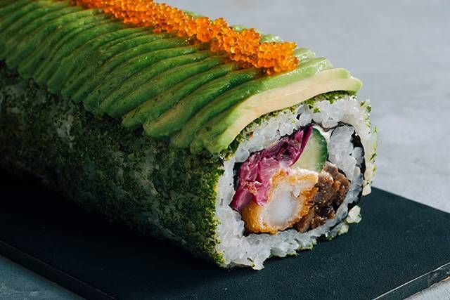 ディーンアンドデルーカの牛しぐれと海老フライの海山巻