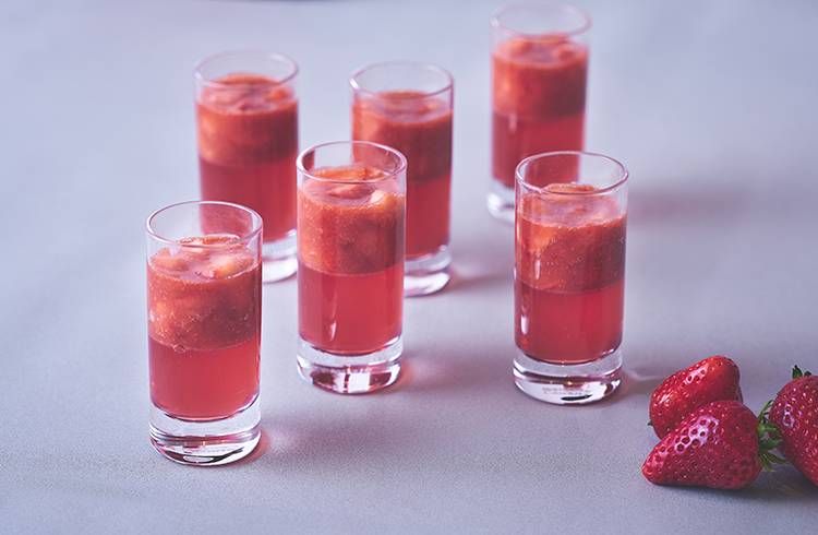 ストロベリーにメロメロ Strawberry Addictのイチゴと紫蘇のゼリー