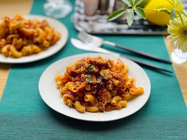 コストコのミートボールをアレンジしたボロネーゼ