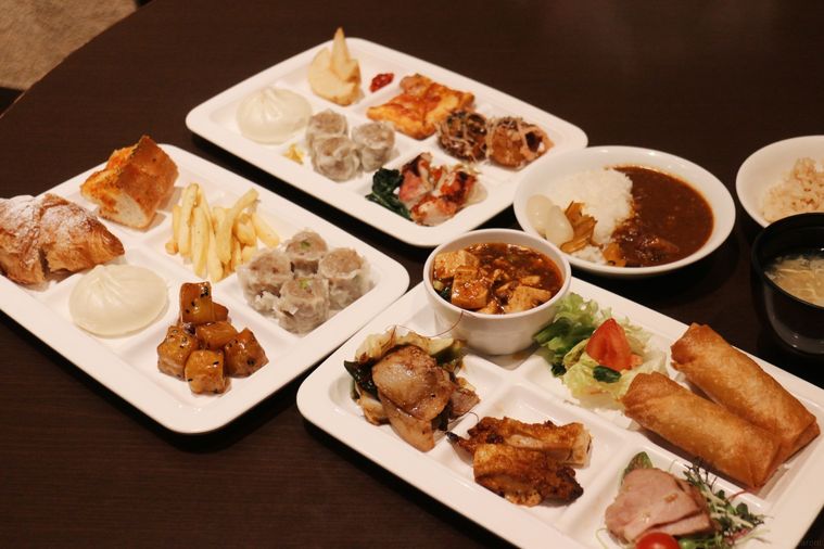 崎陽軒本店レストランアリババのランチ食べ放題の料理