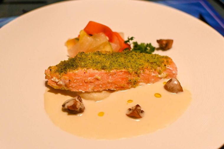 魚料理のアップ