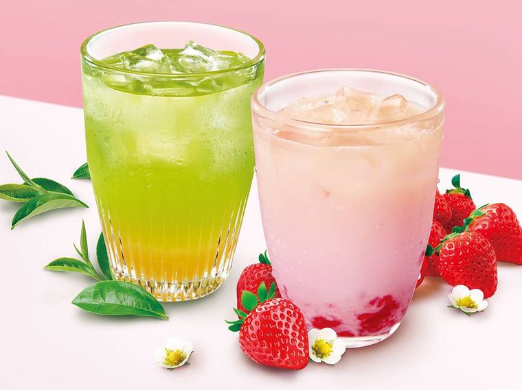 クリスピークリームドーナツ玉露入り煎茶レモネードストロベリージャスミンティーラテ