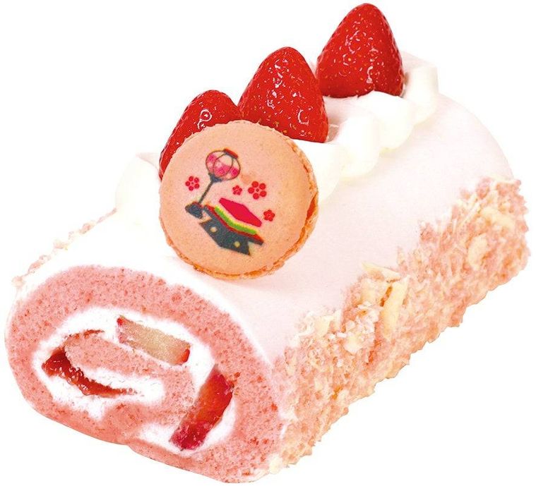 ひなまつり春めく苺のロールケーキ
