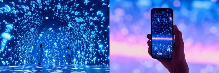 ゾーン2の実写ビジュアルとワンダリアアプリ使用のイメージ