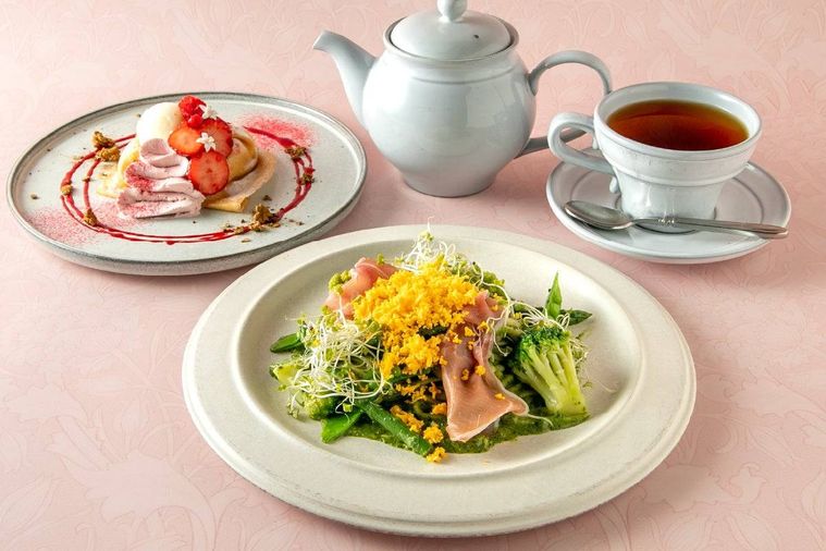 4. 生ハムと春野菜のジェノベーゼパスタ2