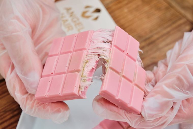 エンジェルヘアーチョコレートの断面