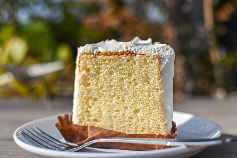 シフォンケーキを横から