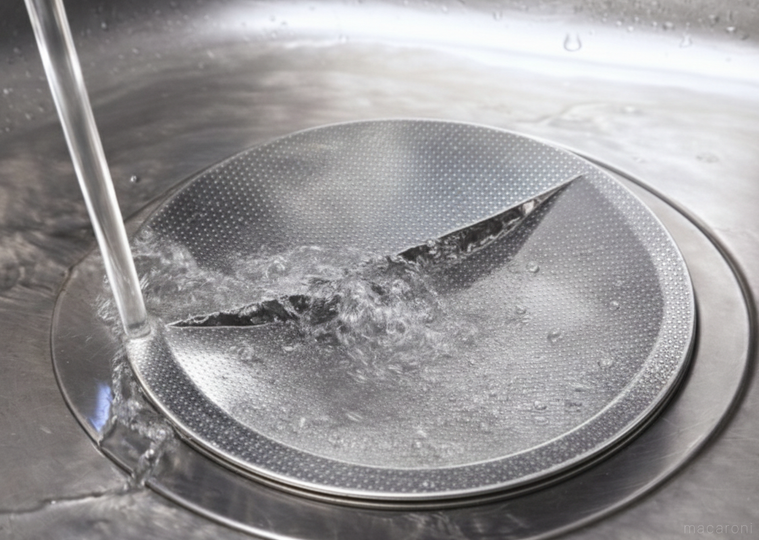 排水口カバーフラットタイプを使っている様子