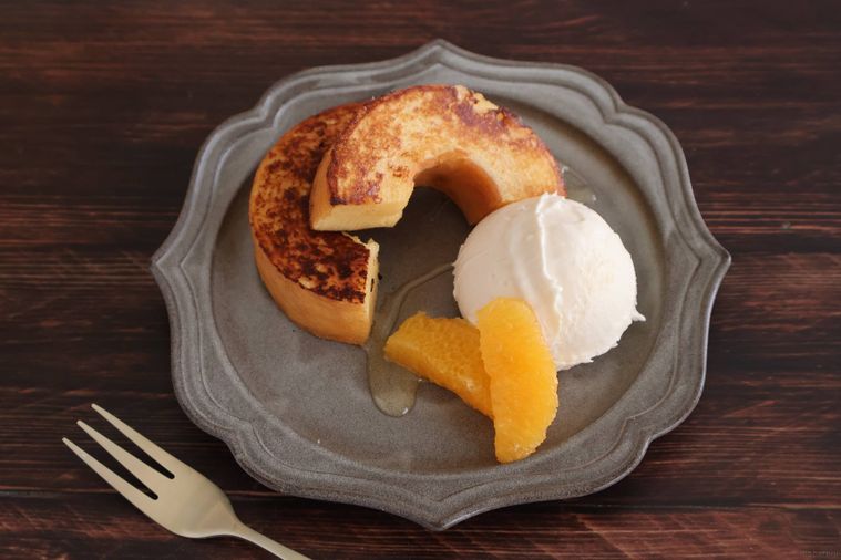 アレンジしたバームクーヘン皿盛り