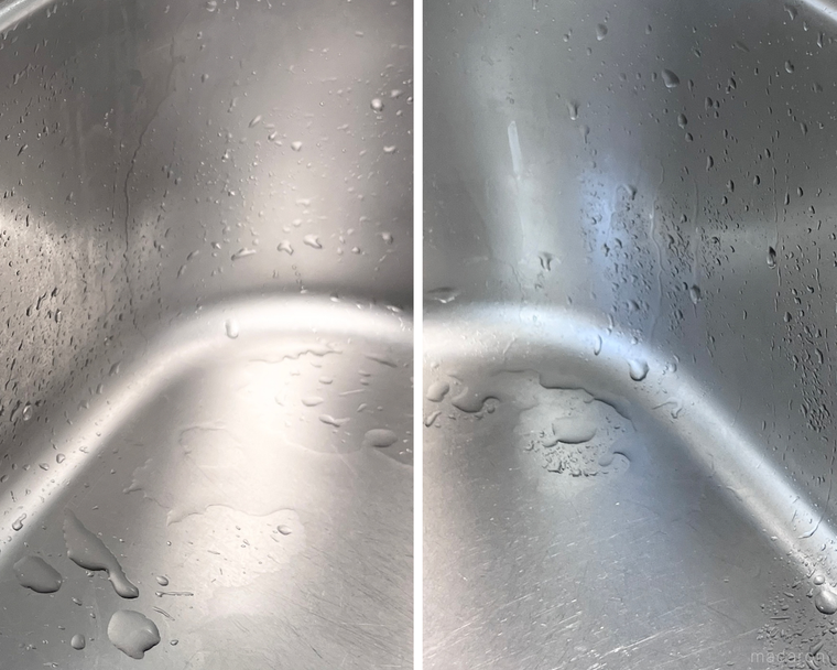 シンクの側面のコラージュ画像