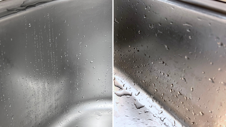 シンクの側面のコラージュ画像