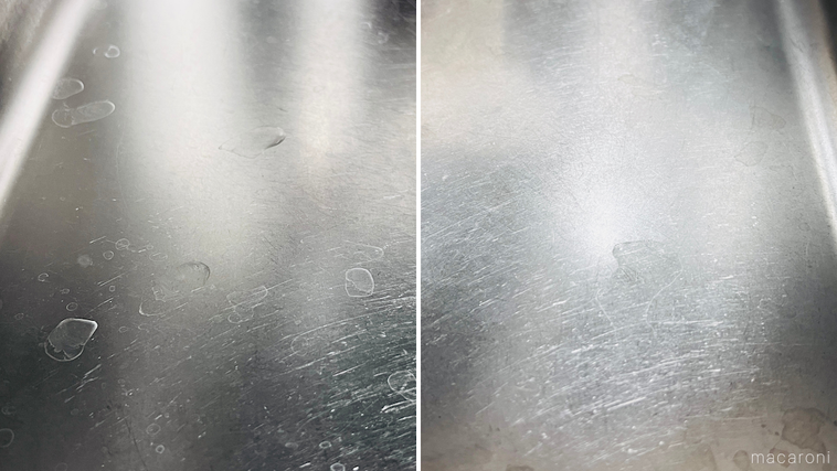 シンクに付いた水滴跡のコラージュ画像