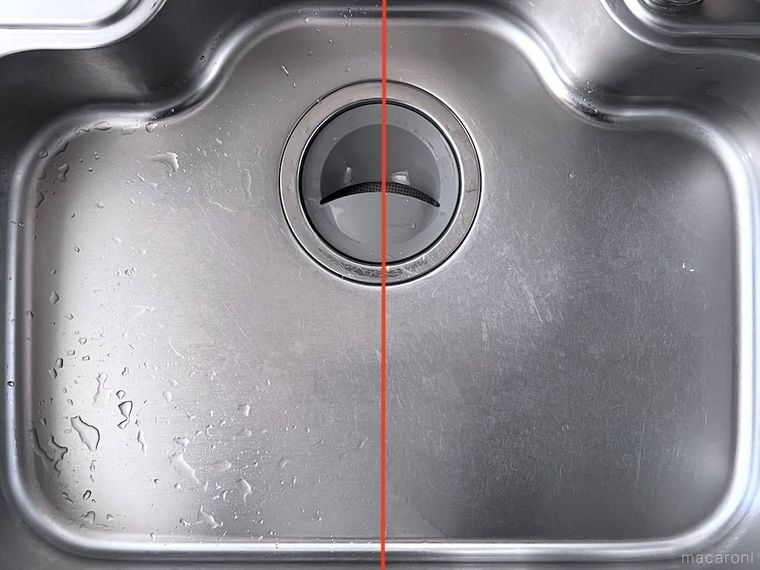 キッチンのシンクを真上から見た様子