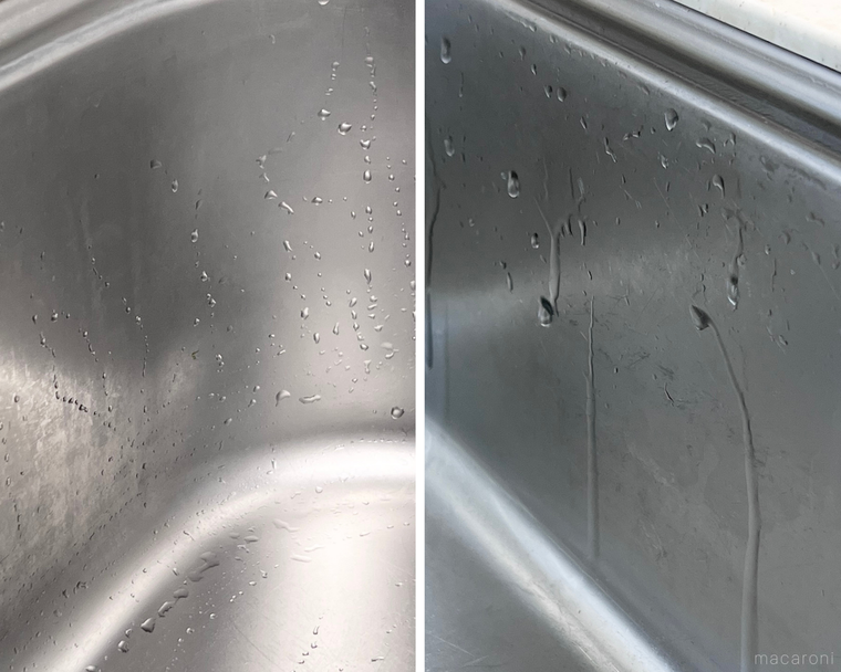 シンクの側面のコラージュ画像