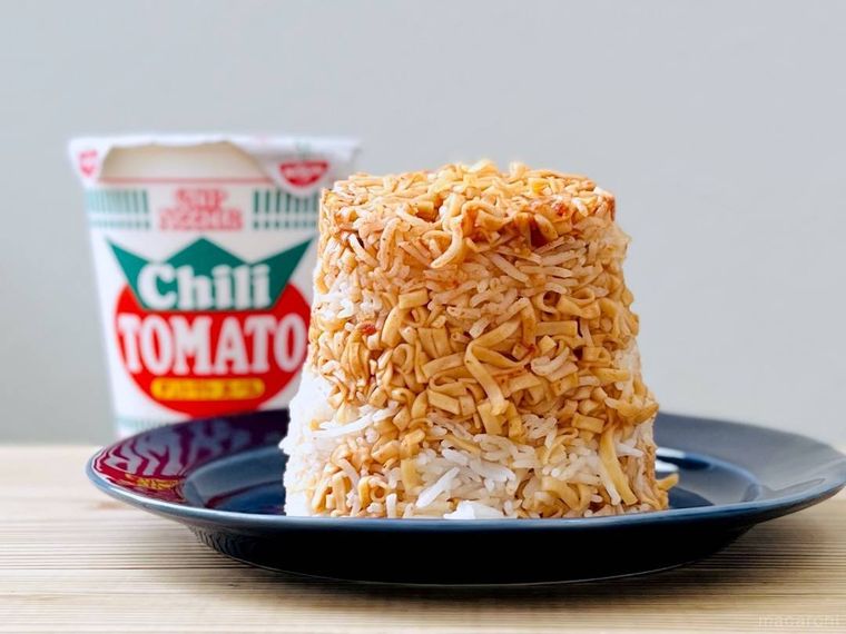 カップヌードル チリトマトヌードルで作ったビリヤニ
