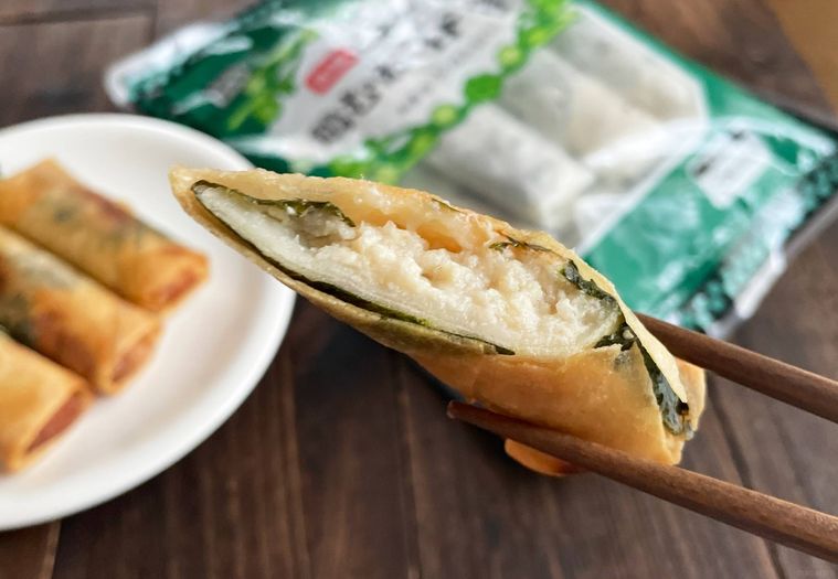 和風しそ香る鶏むね春巻の断面写真