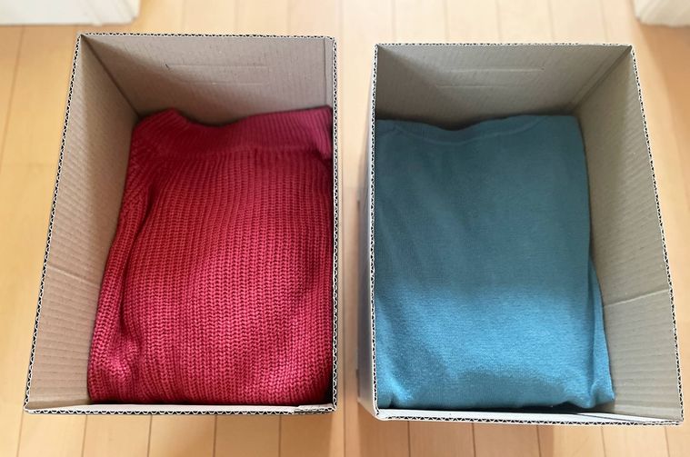セーターを収納したプレンティボックス