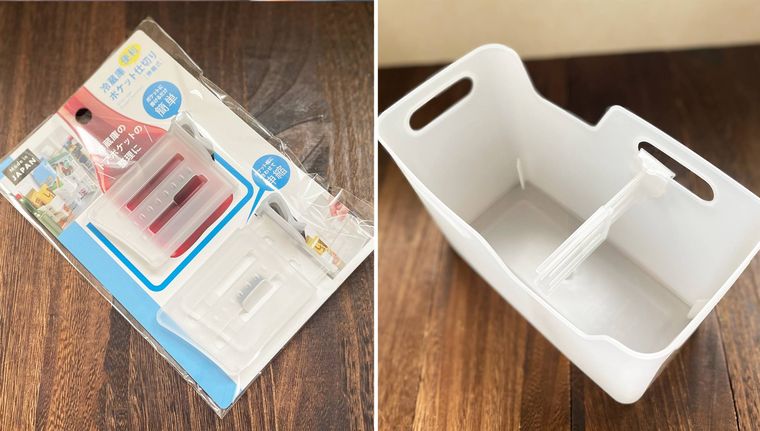 ストッカーに仕切りをつけている様子