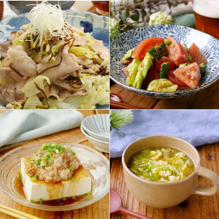 時短で作れる母の日の簡単献立のコラージュ画像