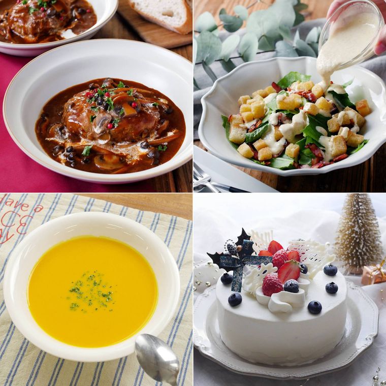 王道の洋風ごちそう献立コラージュ