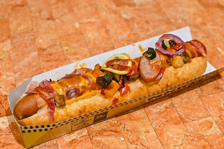 ホットドッグのアップ