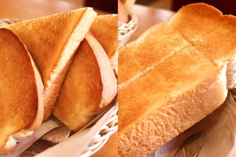 コメダのトースト薄切りと厚切り