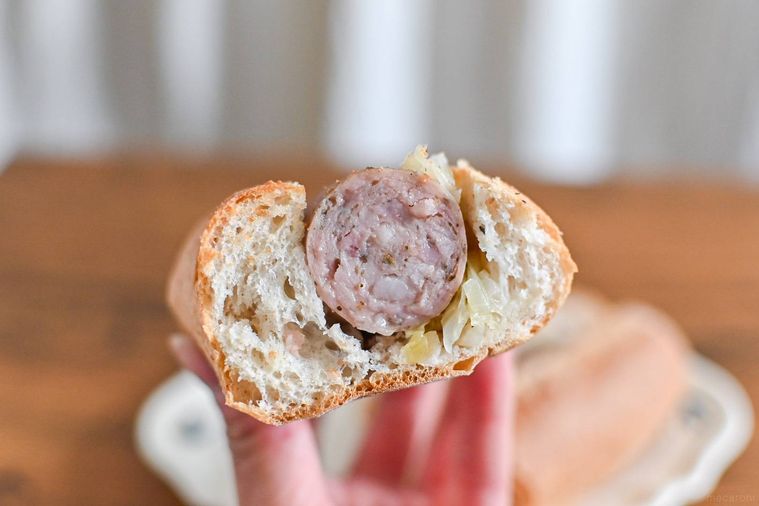 ホットドッグの断面