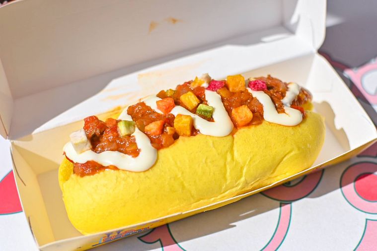 ホットドッグのアップ